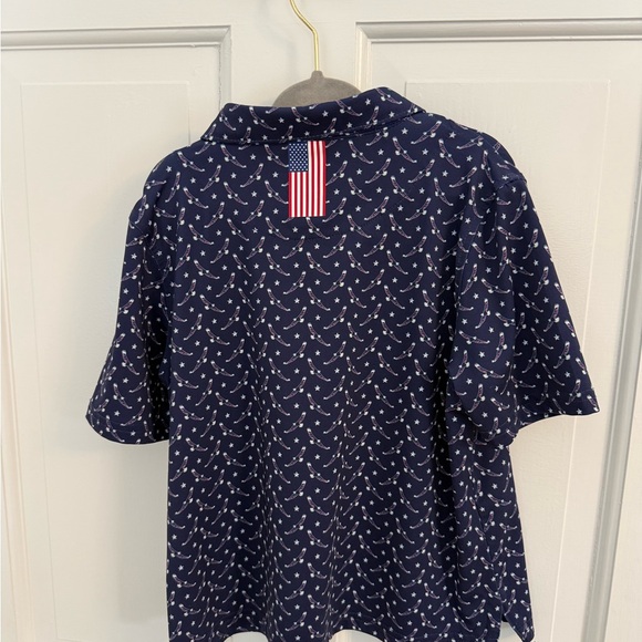 Rhoback Navy and White Patterned Polo - Picture 6 of 6